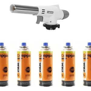 Soplete/pistola Flambeador, Llamas Todo-uso, + 5 Gas Butanos