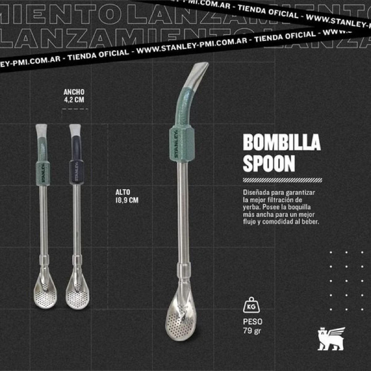 Bombilla Stanley Clasica Original Verde Y Negra Acero Inox - Imagen 5