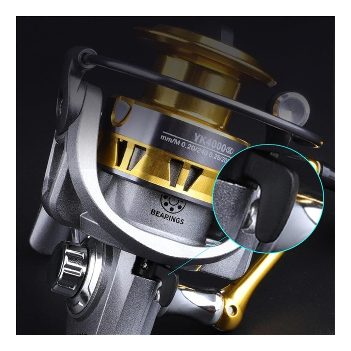 Reel Frontal Deukio Yk6000 Para Lance Pesca Costa Playa - Imagen 7