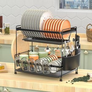 Escurridor De Platos 2 Niveles Con 2 Bandejas Gran Aventura