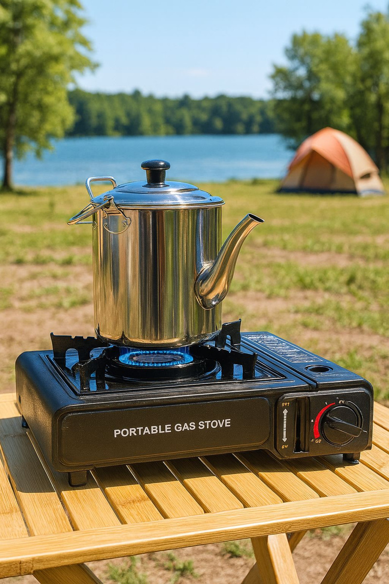 Tetera Acero 2lts + Anafe Portatil Ideal Hogar O Camping - Imagen 3