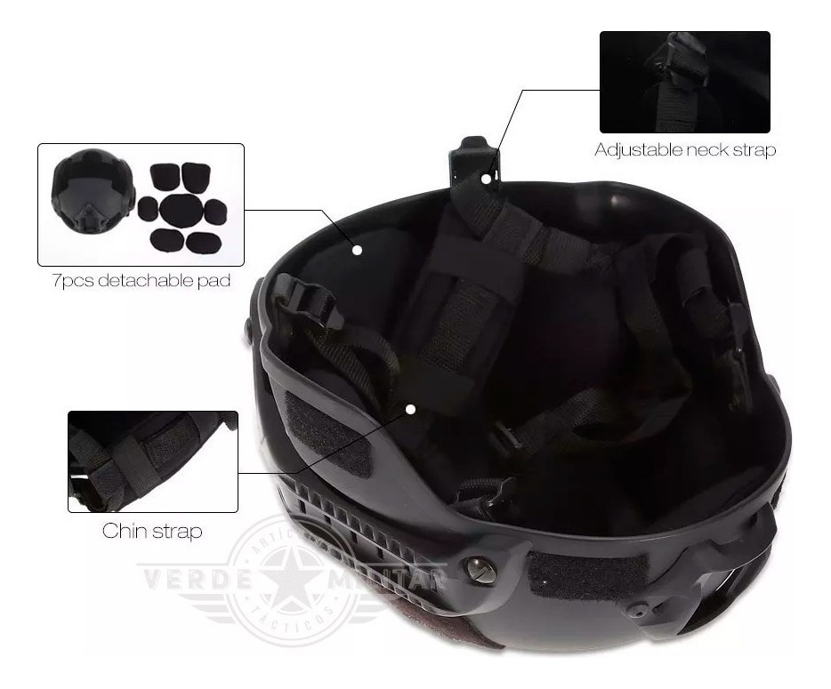 Casco Táctico Con Protection Paintball Airsoft Motos - Imagen 6