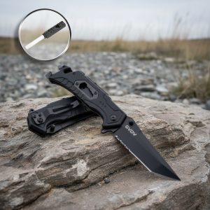 Navaja Tactica Militar Pedernal Corta Soga Supervivencia