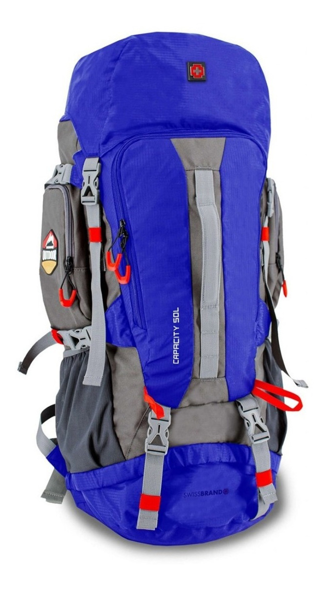 Mochila De Camping Swiss Brand 50 L Logan Trekking Viaje - Imagen 2