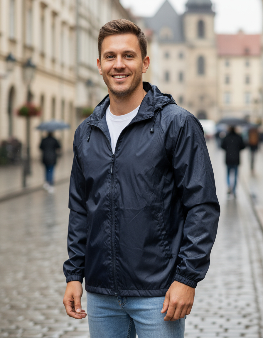 Campera Unisex De Lluvia Impermeable Con Capucha Nylon Pvc