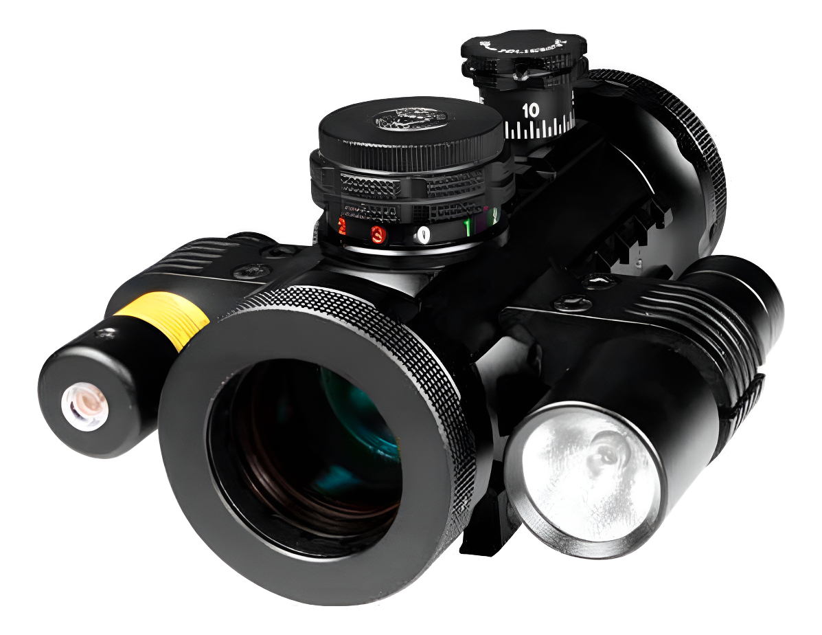 Visor Táctico Red Dot Con Laser Y Linterna Tactica Bsa - Imagen 2