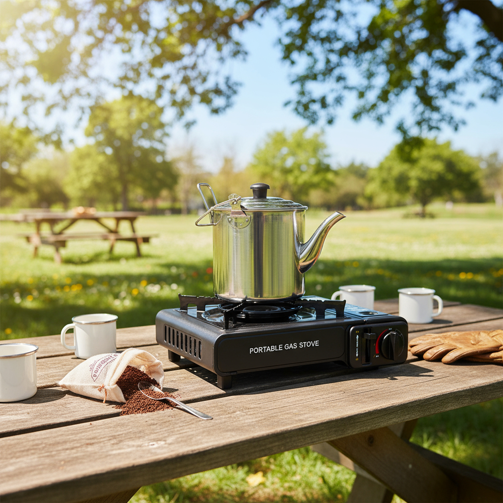 Tetera Acero 2lts + Anafe Portatil Ideal Hogar O Camping - Imagen 6