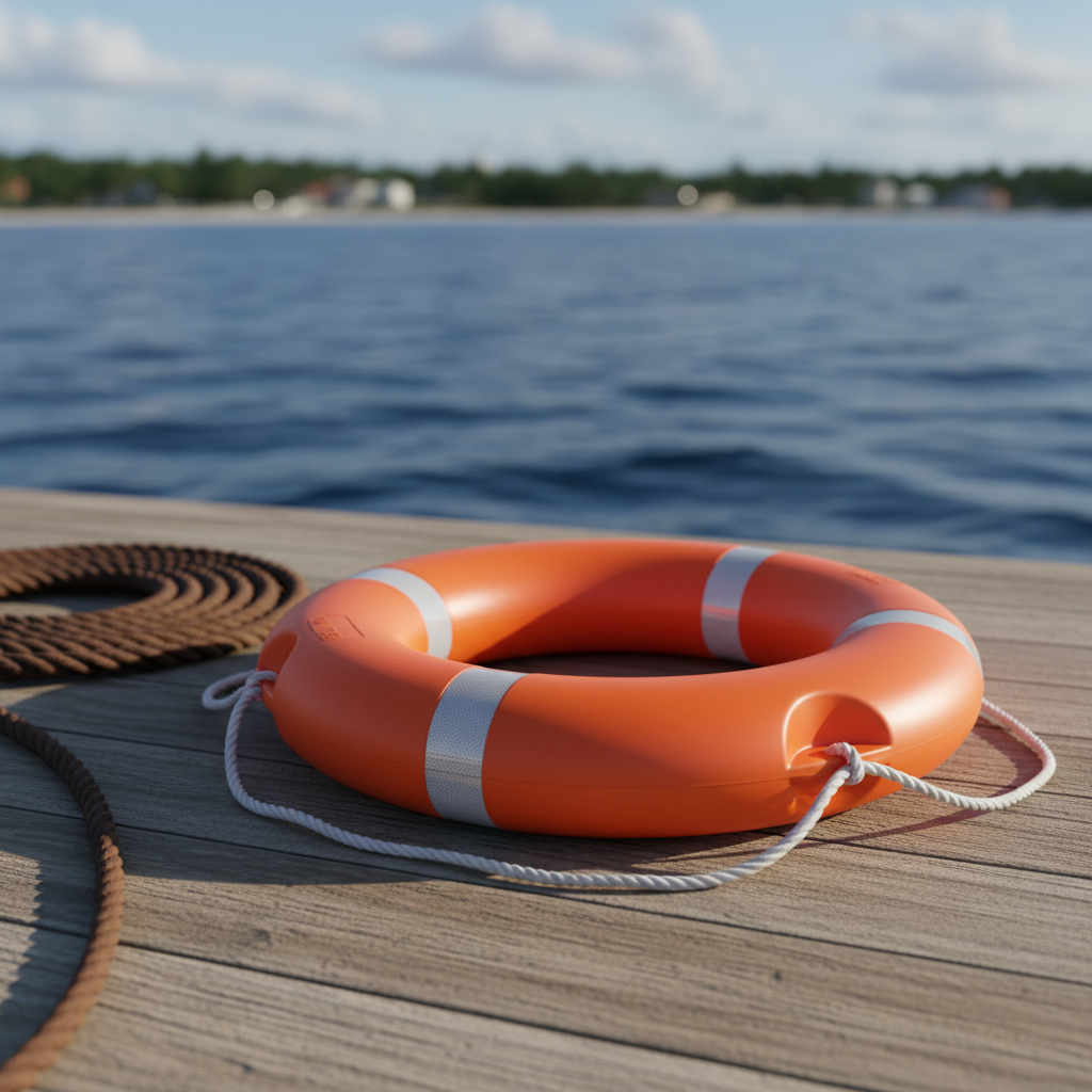 Aro Salvavidas Hombre Al Agua Barco Bote Nautica Reflectivo - Imagen 3