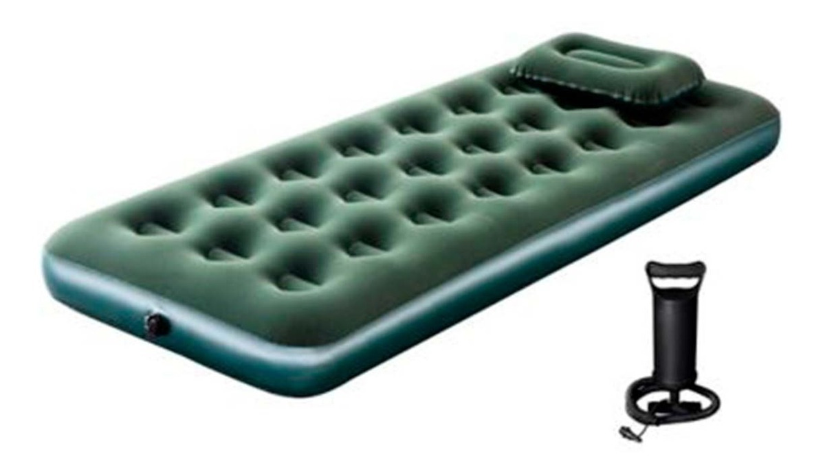 Colchon Inflable 1 Plaza C/ Almohada + Inflador Klimber - Imagen 2