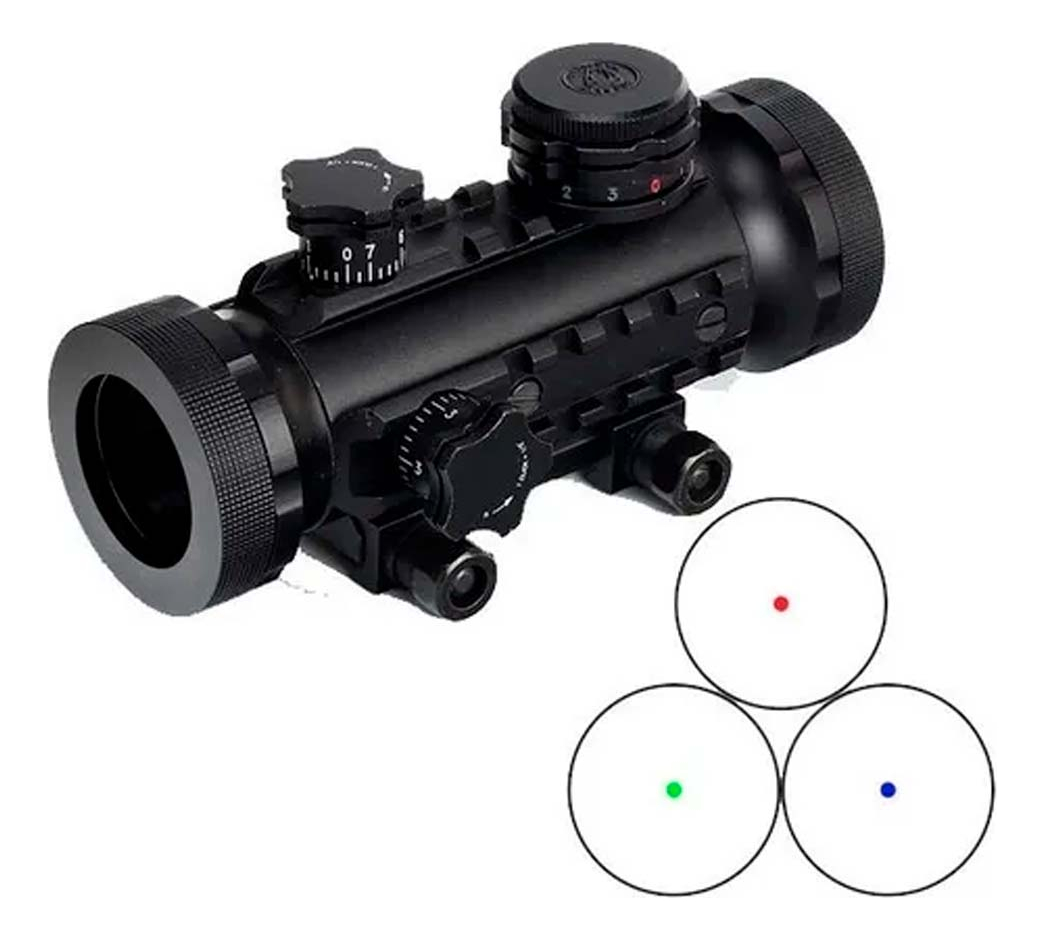 Visor Táctico Red Dot Con Laser Y Linterna Tactica Bsa - Imagen 3