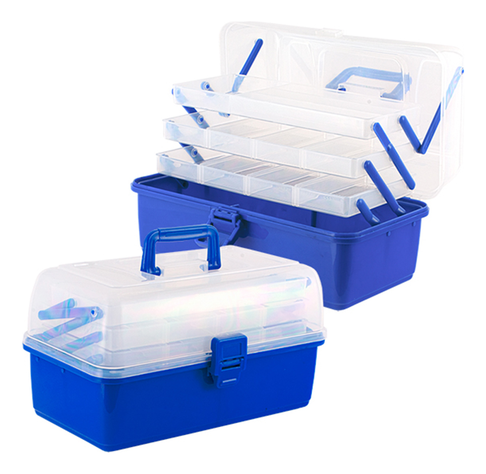 Caja Para Pesca Señuelos Reeles De 3 Bandejas Retractiles - Imagen 3