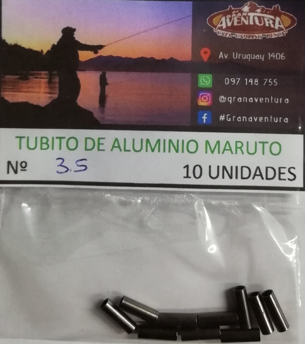 Tubitos De Aluminio Maruto 3,5 X 10 Uni. Pesca Costa Rio - Imagen 3