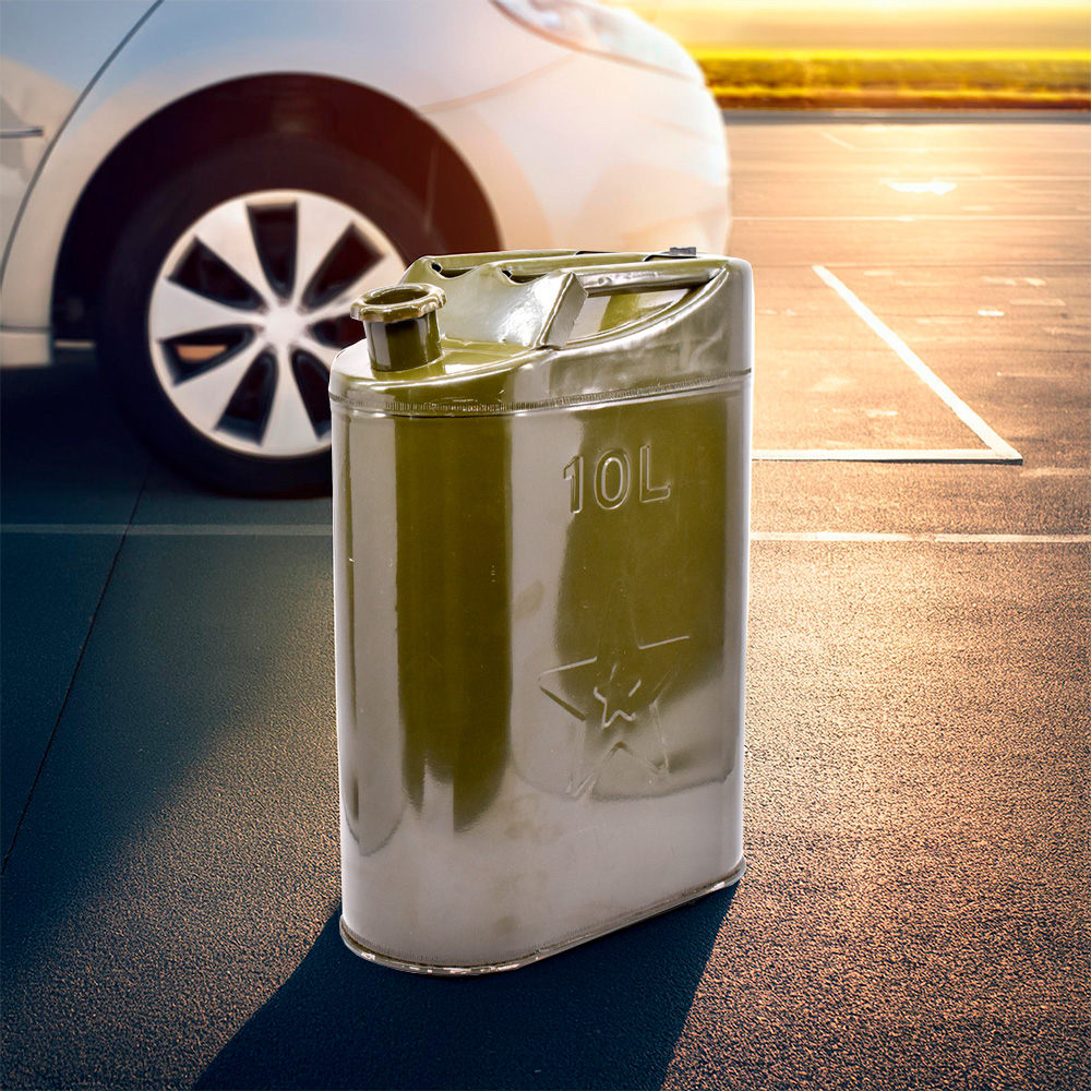 Bidon Metalico Combustible 10 Litros Viaje Camping Autos - Imagen 3