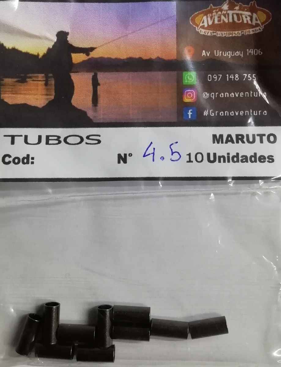 Tubitos De Aluminio Maruto 4,5 X 10 Uni. Pesca Costa Rio - Imagen 3