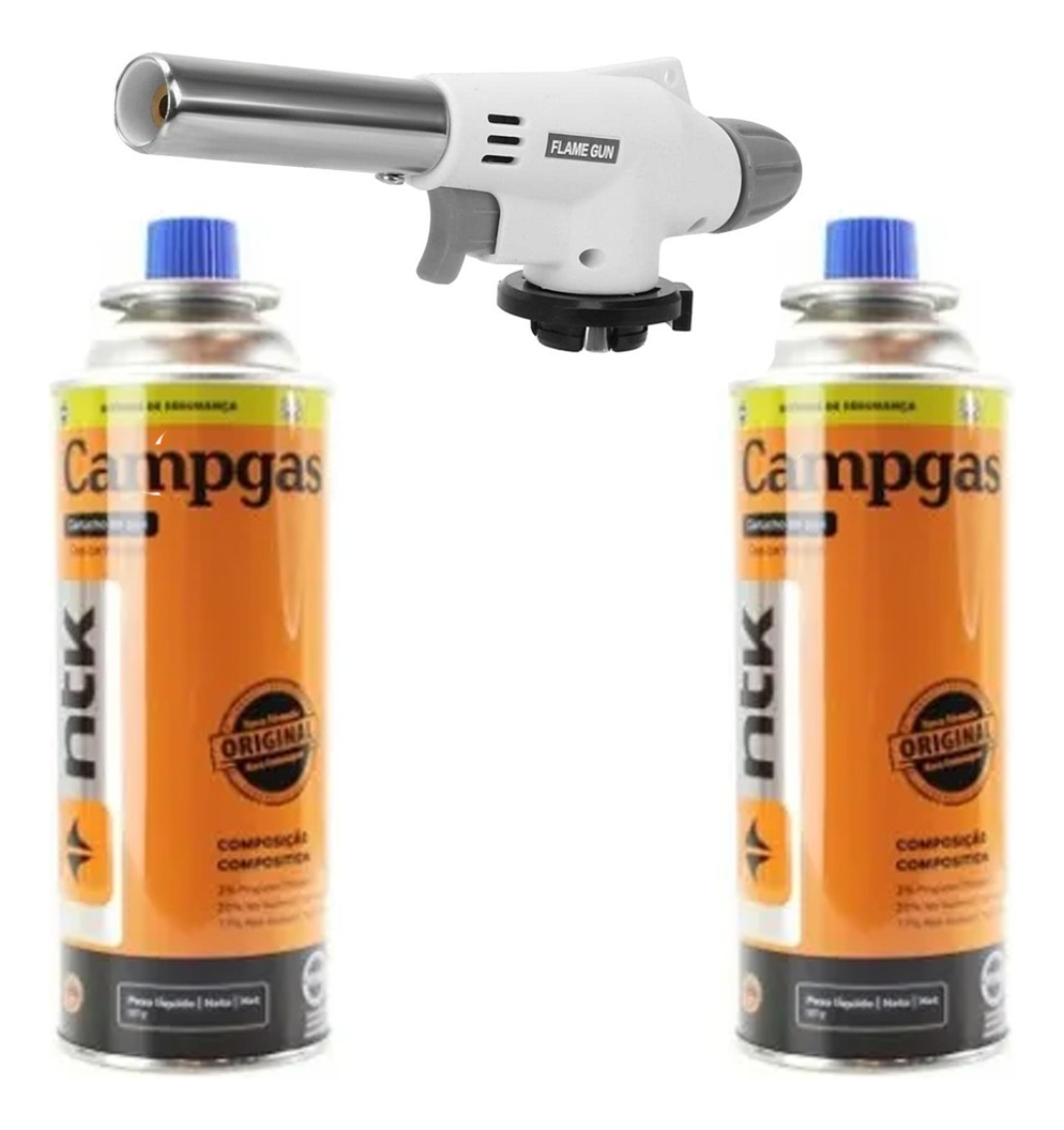 Soplete/pistola Flambeador, Llamas Todo-uso, + 2 Gas Butanos