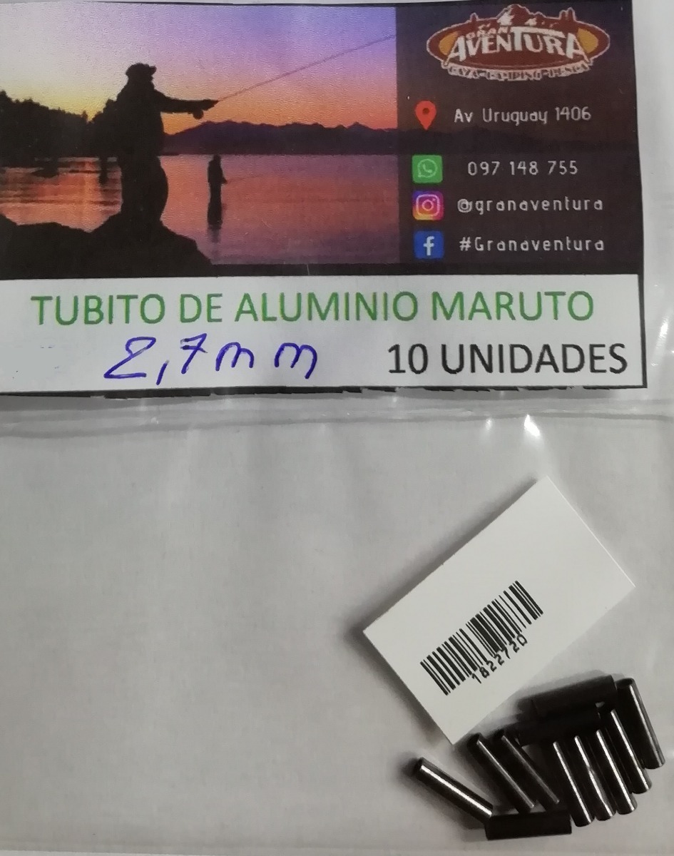 Tubitos De Aluminio Maruto 2,7 X 10 Uni. Pesca Costa Rio - Imagen 3