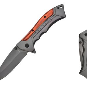 Navaja Tactica Militar Full Metal Y Madera Camping Pesca