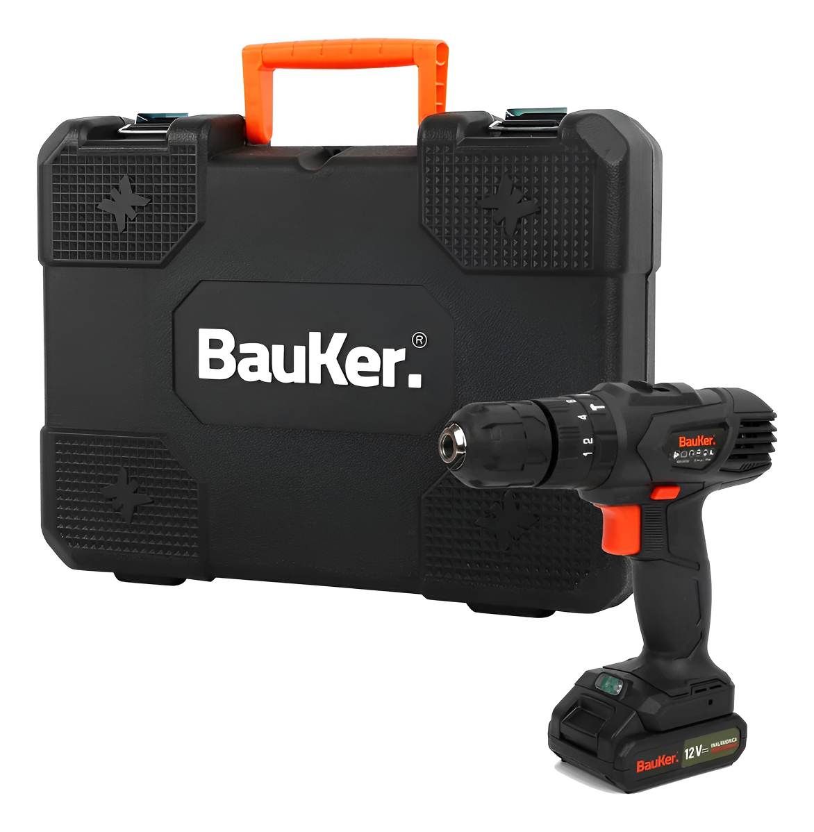 Kit De Taladro Inalámbrico Y Herramientas Manuales Bauker