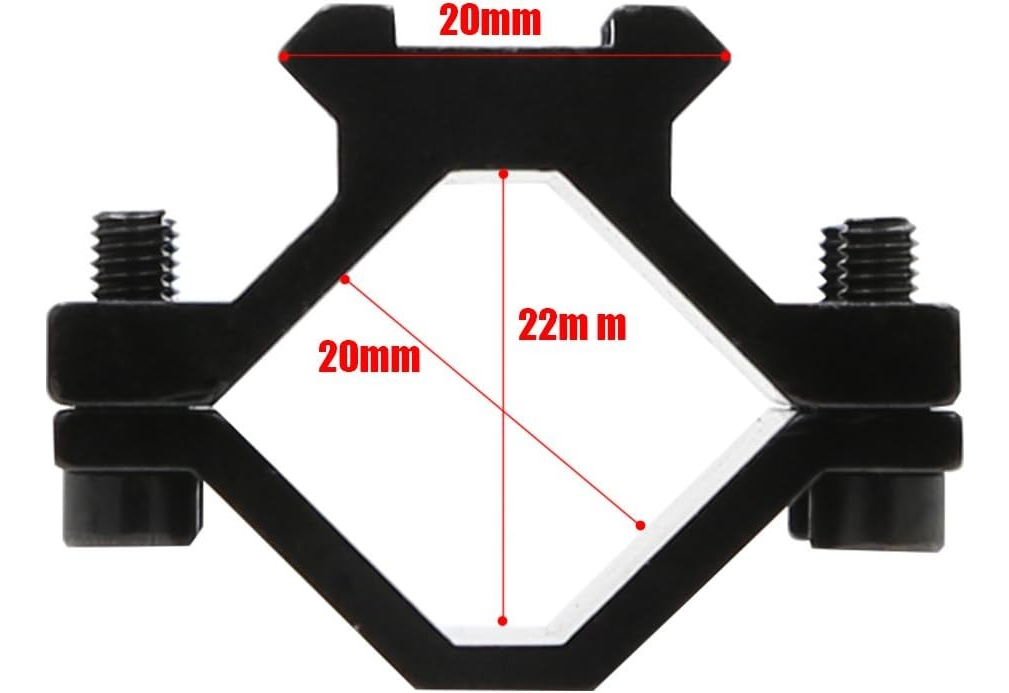 Acople Abrazadera Con Riel Picatinny Agarradera Caño Tubo - Imagen 7