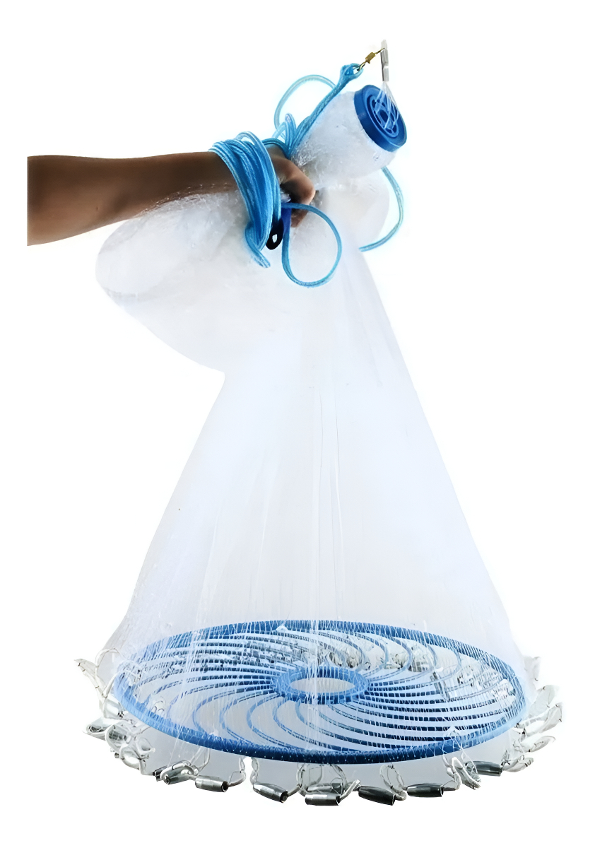 Tarraya Red Para Pesca Facil Tirada Atarraya 3,6mts Diametro Color Transparente - Imagen 2