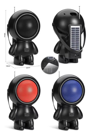 Astronauta Parlante Recargable Con Panel Solar Usb