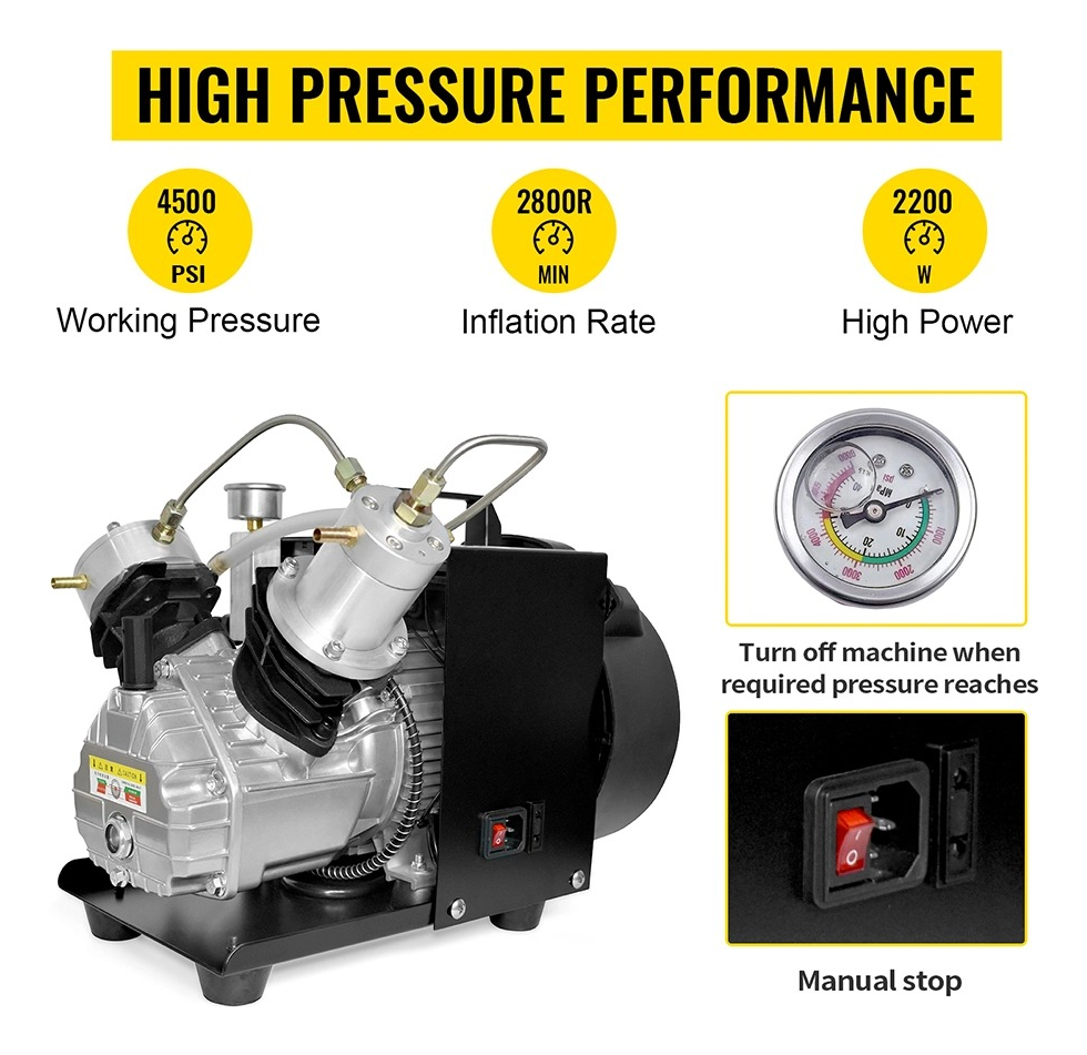 Compresor Aire Para Rifle Pcp Chumbera 4500psi 300bar 220v - Imagen 4