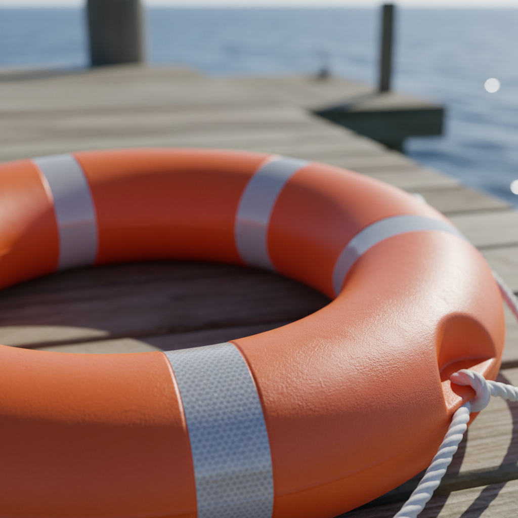 Aro Salvavidas Hombre Al Agua Barco Bote Nautica Reflectivo - Imagen 5
