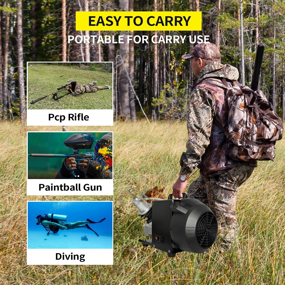 Compresor Aire Para Rifle Pcp Chumbera 4500psi 300bar 220v - Imagen 8