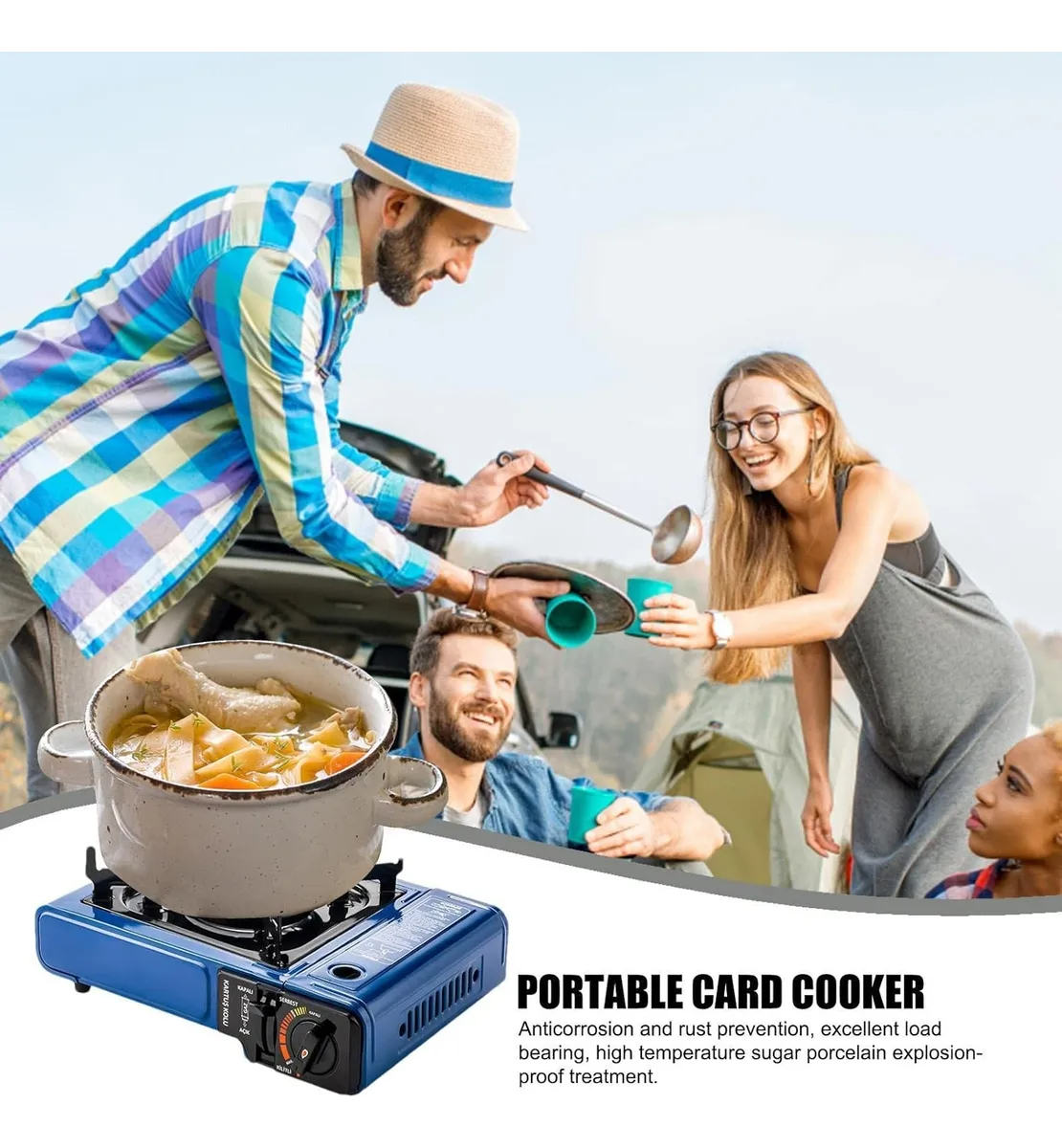 Anafe Portatil Para Camping A Gas Butano Cocina Aire Libre - Imagen 5