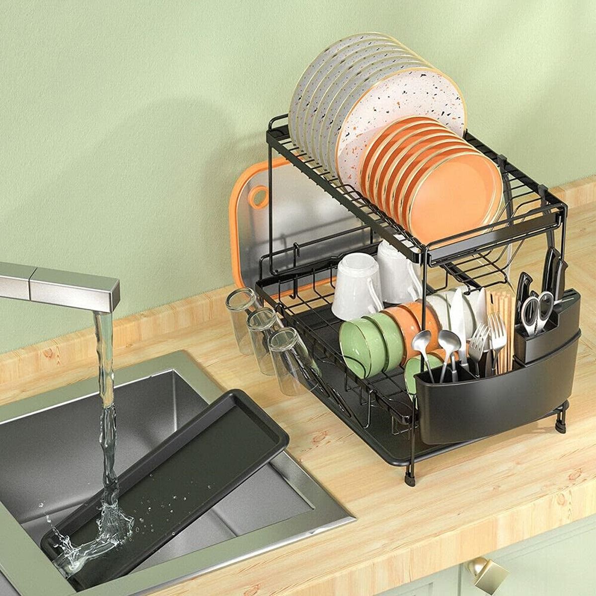 Escurridor De Platos 2 Niveles Con 2 Bandejas Gran Aventura - Imagen 4