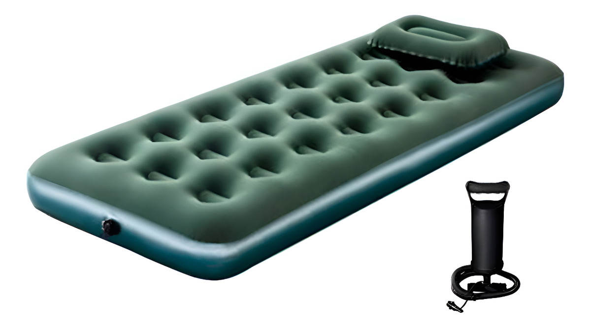 Colchon Inflable 1 Plaza C/ Almohada + Inflador Klimber