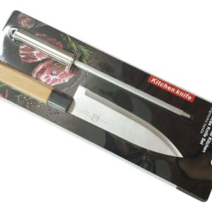 Cuchillo C/chaira Mango De Madera Elaborate