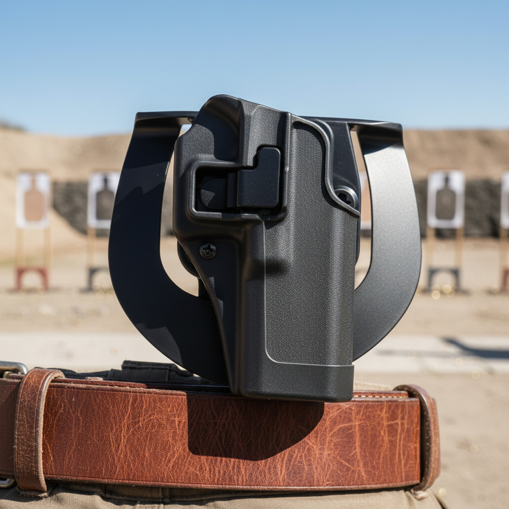 Canana Exterior Glock 17 19 23 34 35 Polimero Negro Rigido - Imagen 7