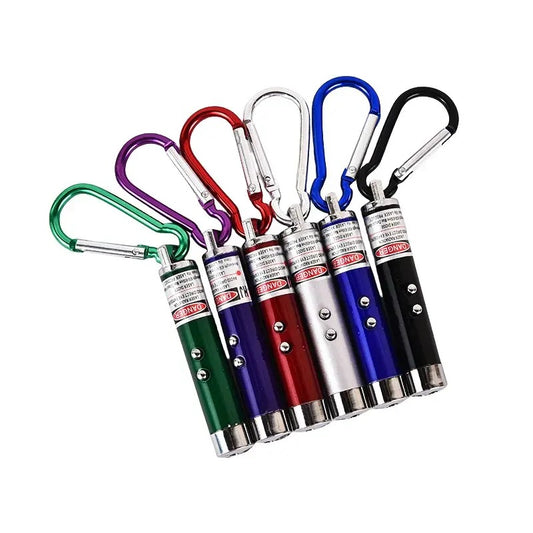 Linterna 3 en 1 Llavero con Laser a Pila